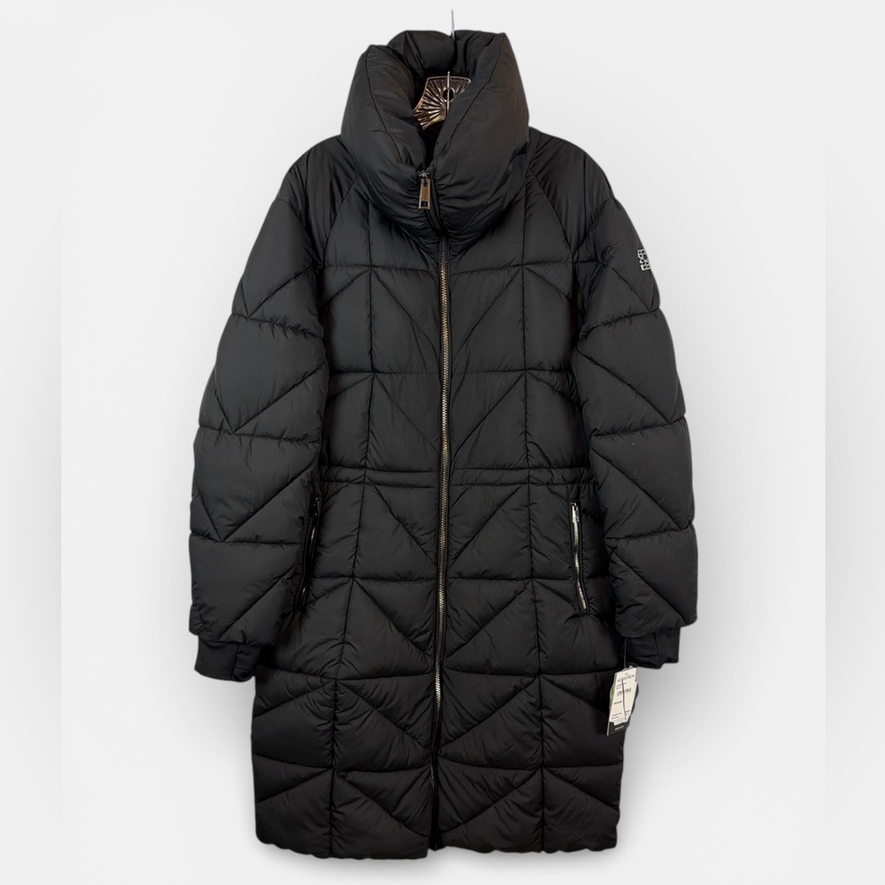 BCBG Cloud Collection Long Black Puffer Coat - Picture 2 of 8